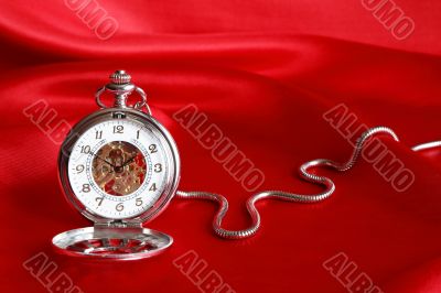 Pocket Watch On Red