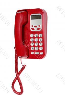 Red Telephone On White