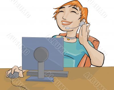 girl and a computer