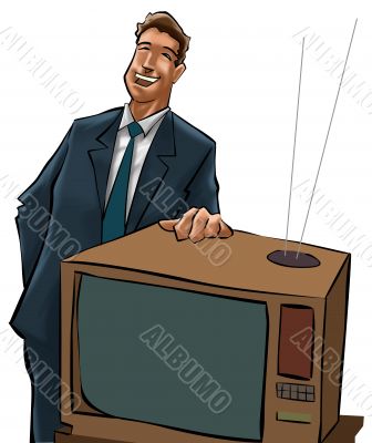 The tv sells man