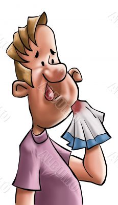 The guy bleeding