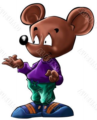 A little mouse with a jogging clothes