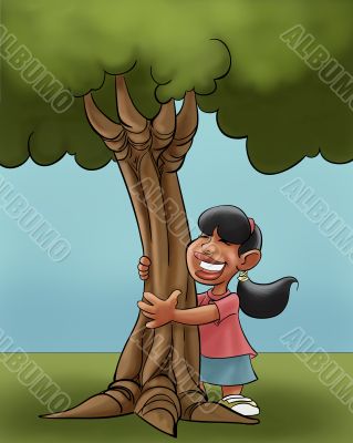 girl and tree