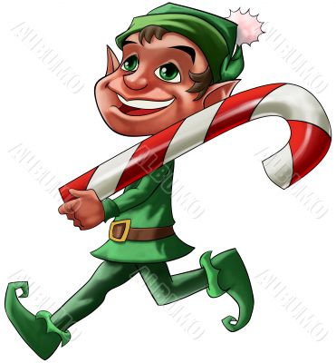 elf with candy