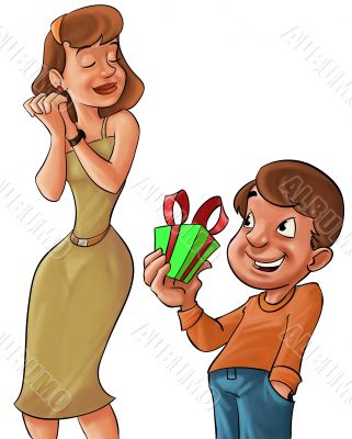 mom and son