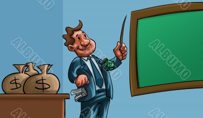 man teaching how to get money