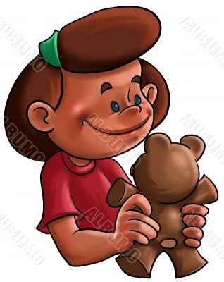 The girl and the teddy bear