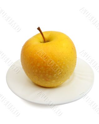 Yellow apple, isolated