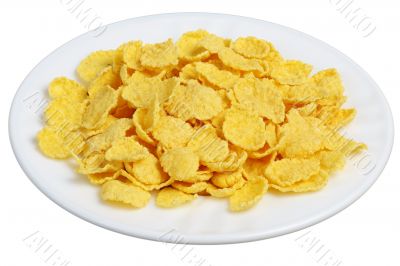cornflakes in a white plate
