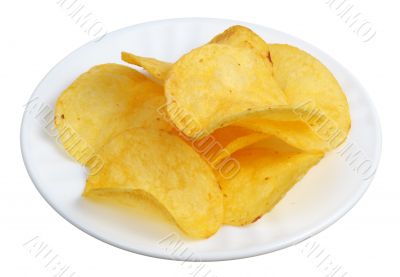 Chips in a white plate