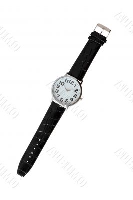 Modern Wristwatch On White