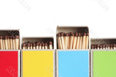 Motley Matchboxes On White