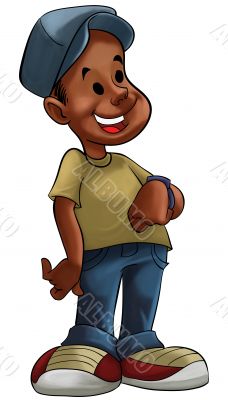 a boy with watch