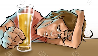 a boy drinking beer