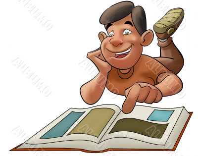 the boy reading