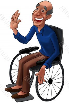 Old man in whellchair