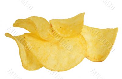 Chips on a white background