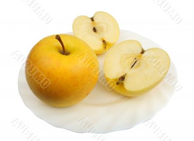 Yellow apples, isolated