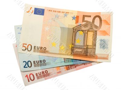  euro banknotes isolated