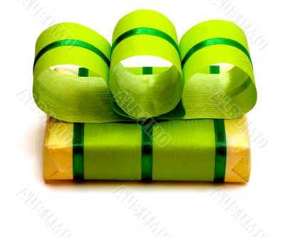 Green Gift Box with Green Ribbon