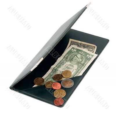 usd dollar bill euro coin 