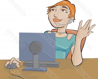 girl and computer