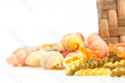 different kinds of pasta, background 