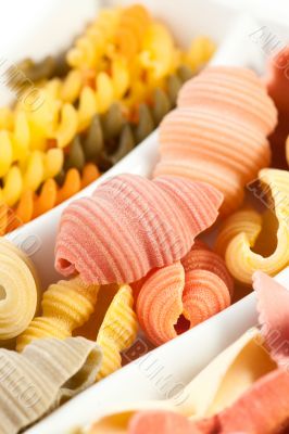 different kinds of pasta, background 