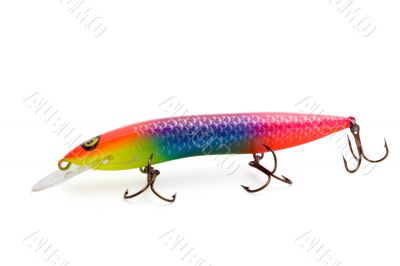 Fishing lure with three hooks