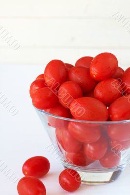 Baby rosa tomatoes on white