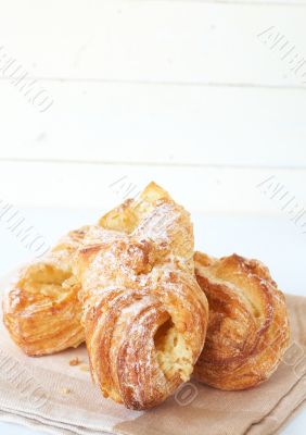 Apple custard filled croissants