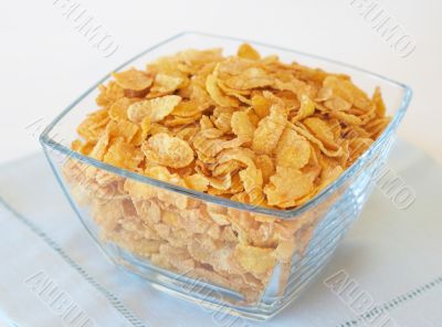 Bowl of breakfast cornflakes 