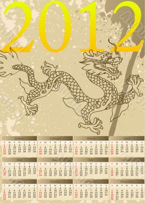 Grunge background with dragons