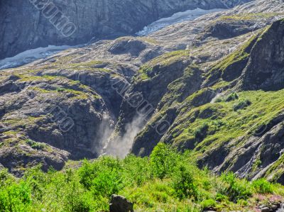 Caucasus waterfall. Dombay. Sufrudju.