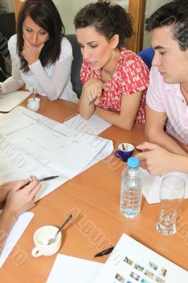Team meeting in an office