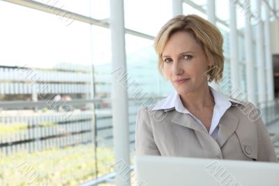 Businesswoman with laptop