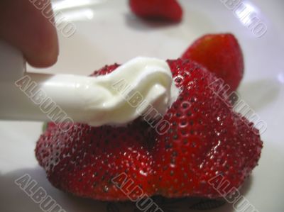 Strawberries and cream over