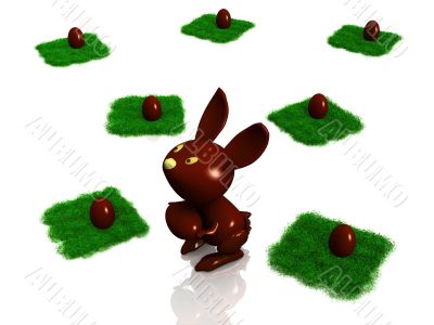 rabbit and easter egg