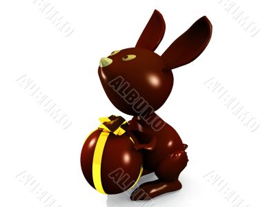 rabbit and easter egg