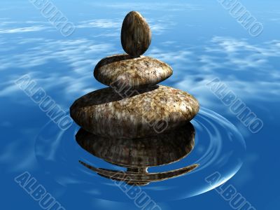 stone on water