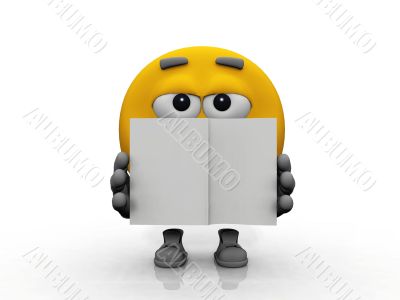 smiley and white book