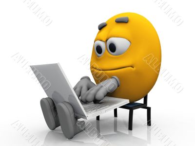 smiley and computer