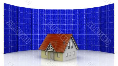 house and solar cell