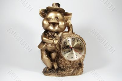 desktop clock "piggy" 