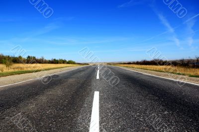 Summer landscape with road and sky