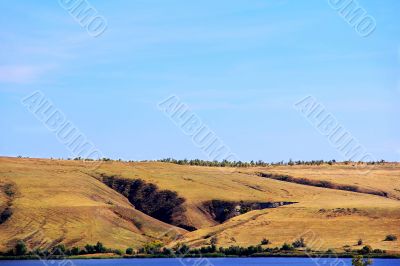 Summer landscape with mountains and ravine