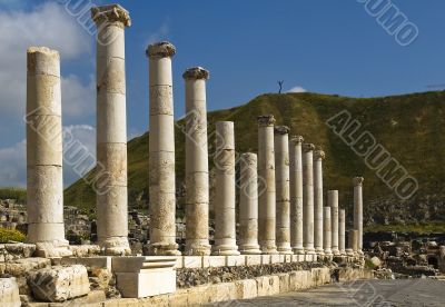 Roman columns in Israel Beit Shean