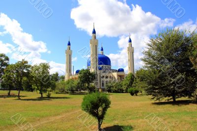 Landscape with Islam temple of the South Russia
