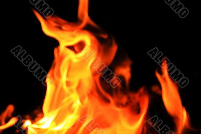 Picture with red flame on the black background