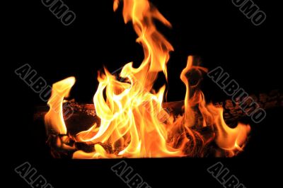 Picture with red flame on the black background